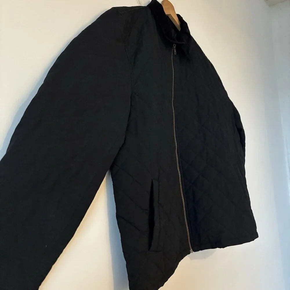 J.Crew Barn‎ Chore Coat Men's XL Black Corduroy Collar Quilted Jacket Old Money